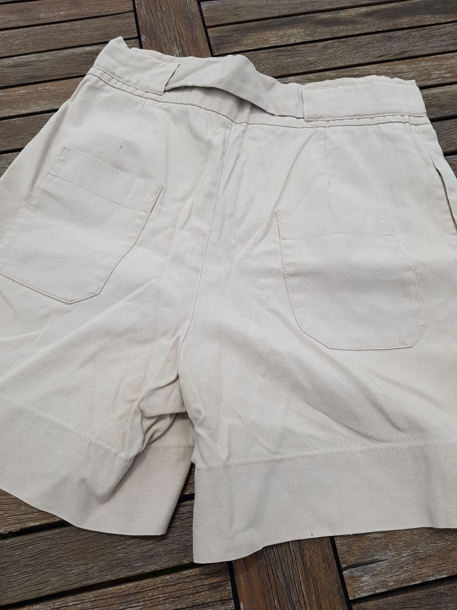 Bermudas de cintura alta em algodão e linho – photo 6